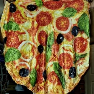 Novelty Pizza Flannel Blanket